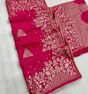 Chanderi Silk Woven Design Lace Border Sarees With Blouse Piece