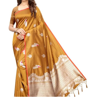 Women Pure Banarasi Silk Saree With Blouse Piece