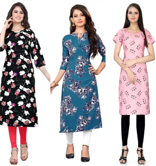 Multicoloured Crepe Printed Kurtas For Women