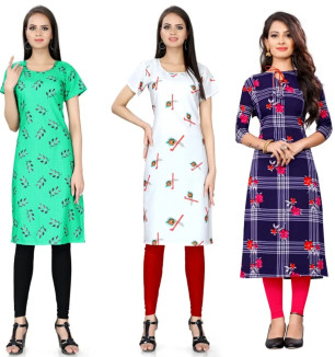 Multicoloured Crepe Printed Kurtas For Women