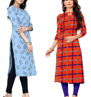 Multicoloured Polycotton Printed Kurtas For Women