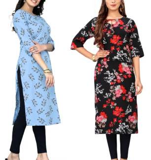 Multicoloured Polycotton Printed Kurtas For Women