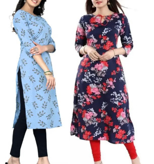 Multicoloured Polycotton Printed Kurtas For Women