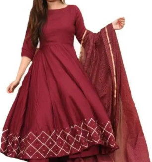 Maroon Rayon Printed Kurtas For Women