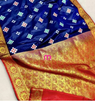 Banarasi Satin Silk Resham Work Embroidery Sarees With Blouse Piece