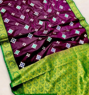 Banarasi Satin Silk Resham Work Embroidery Sarees With Blouse Piece