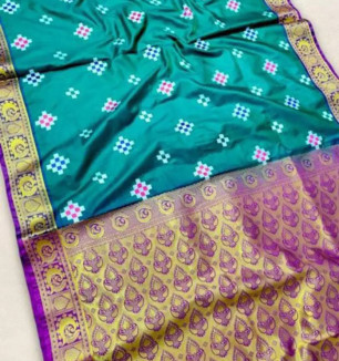 Banarasi Satin Silk Resham Work Embroidery Sarees With Blouse Piece