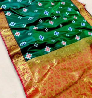 Banarasi Satin Silk Resham Work Embroidery Sarees With Blouse Piece