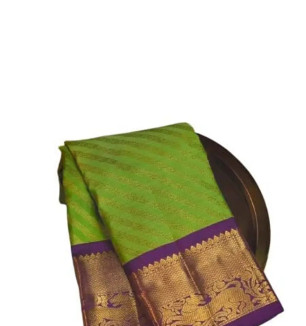 Classy Green Kanchipuram Silk Saree | Indian Ethnic Wear | Traditional Women's Wedding Piece Bollywood Designer