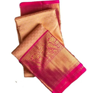 Peace Silk Kanjeevaram Womens Banarasi Zari Woven Saree | Indian Ethnic Wear | Traditional Women's Wedding Piece Bollywood Designer